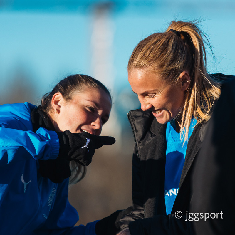 Glódís, hér til hægri, átti stórkostlegt tímabil.