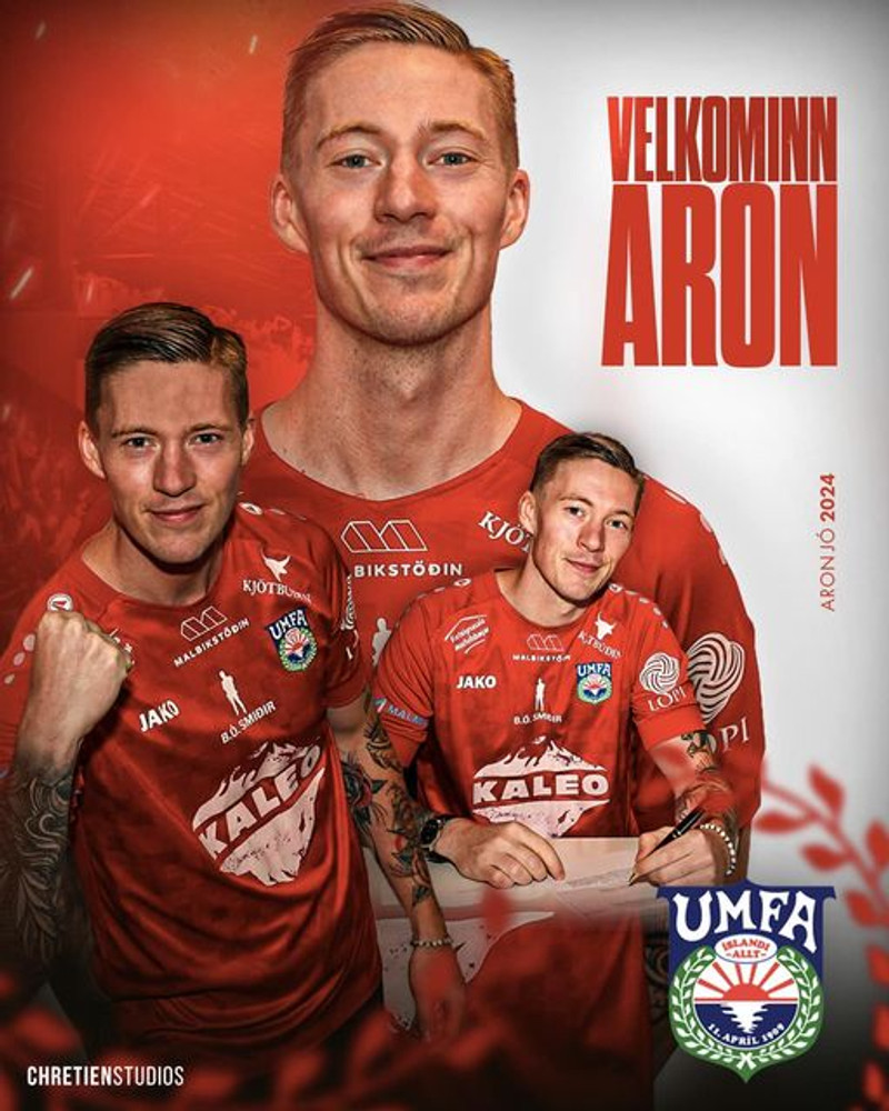 Aron Jóhannsson mættur í Mosfellsbæinn.