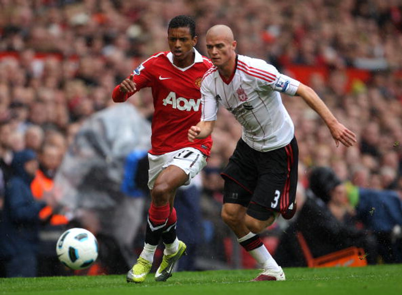 Konchesky í leik með Liverpool gegn Man Utd.