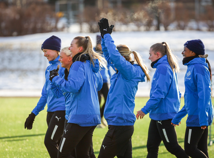 Góð stemning á æfingunni.
