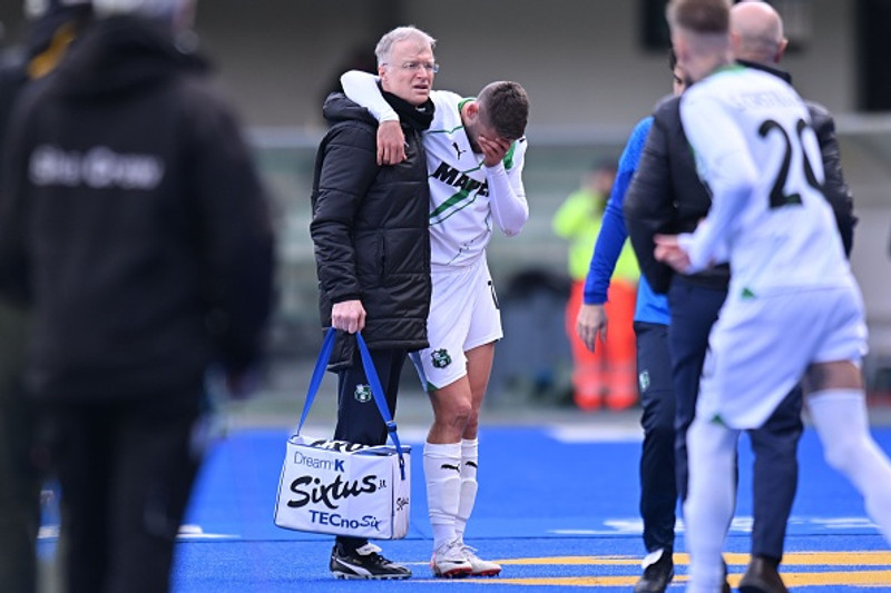 Domenico Berardi var miður sín þegar hann meiddist.