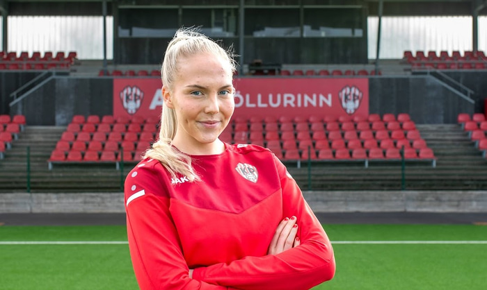 Sigríður Theódóra er efnileg fótboltakona.