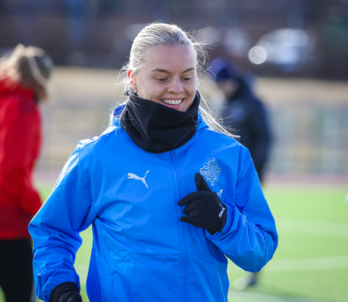 Af landsliðsæfingunni í gær.