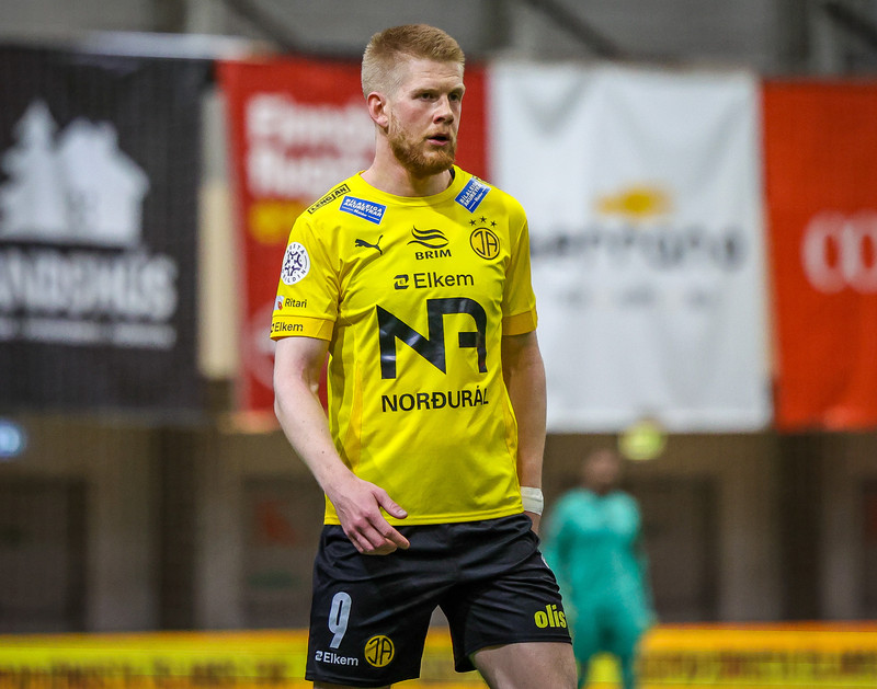 Viktor gerði þrennu gegn HK. Verður hann heitur fyrir framan markið í kvöld?