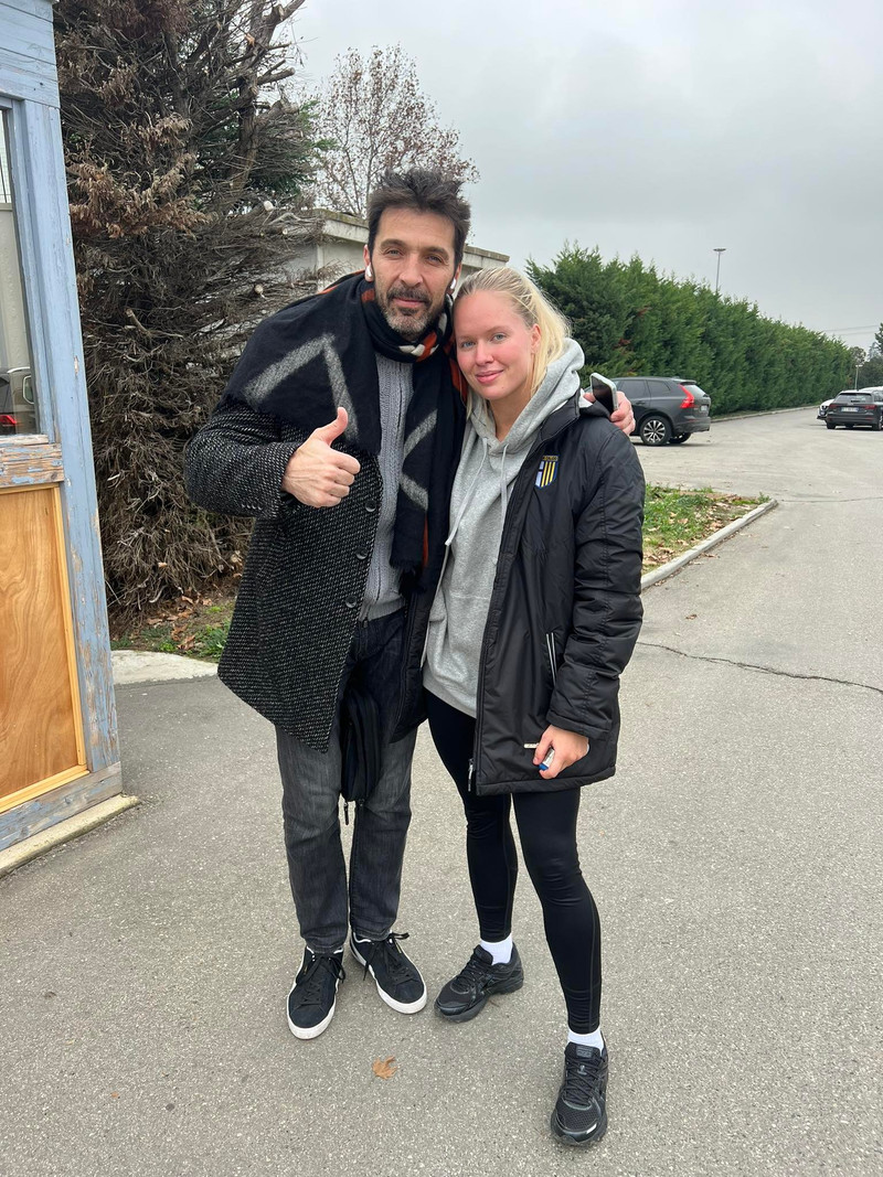 Með Gianluigi Buffon, markvarðargoðsögn.