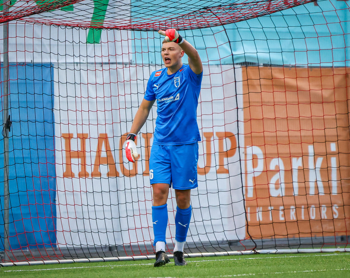 Varði mark Fjölnis í sumar.