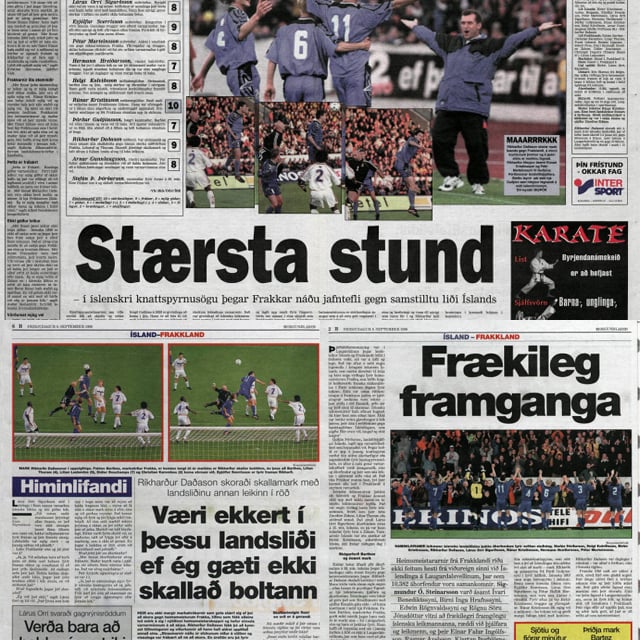 <b>Klippur úr Morgunblaðinu og DV eftir leikinn:</b> <br>,,Þetta eru bestu úrslit í knattspyrnusögu íslands og um leið eitt besta afrek í íþróttasögunni hér á landi,