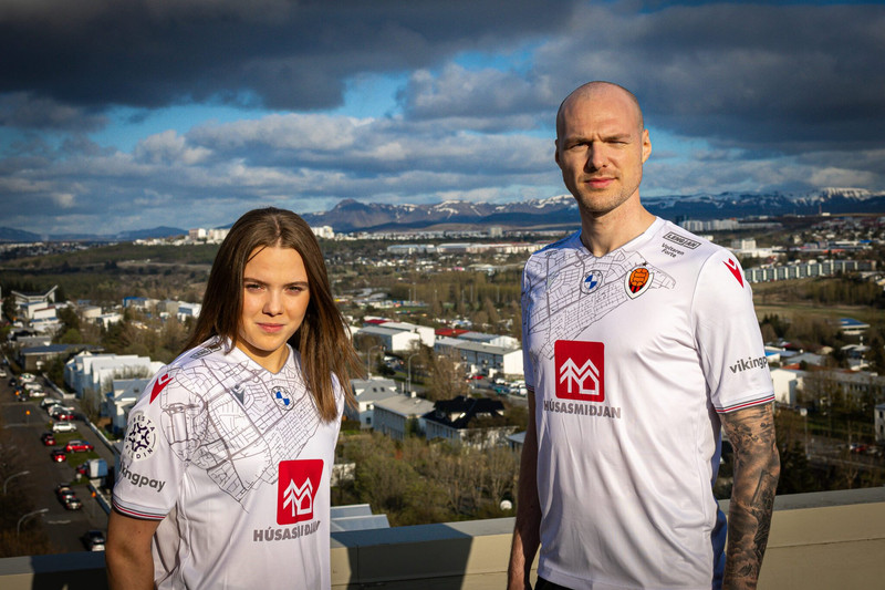 Sigdís Eva Bárðardóttir og Aron Elís Þrándarson, leikmenn Víkings.