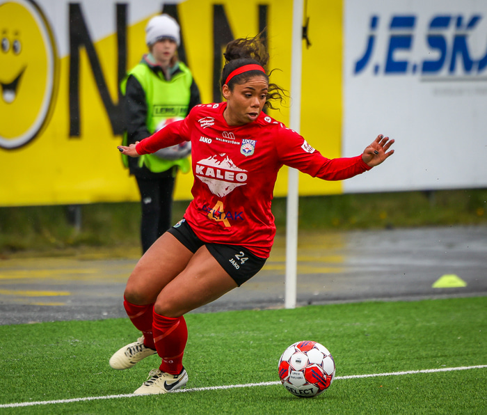 Ariela Lewis lék með Aftureldingu síðasta sumar. Hún er mikill markaskorari.