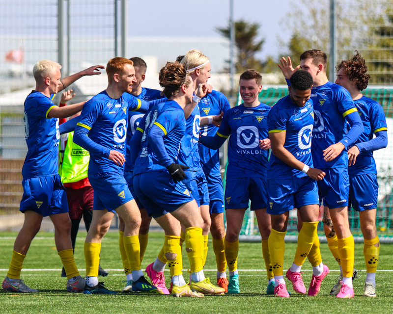 Grótta fagnar marki síðasta sumar.