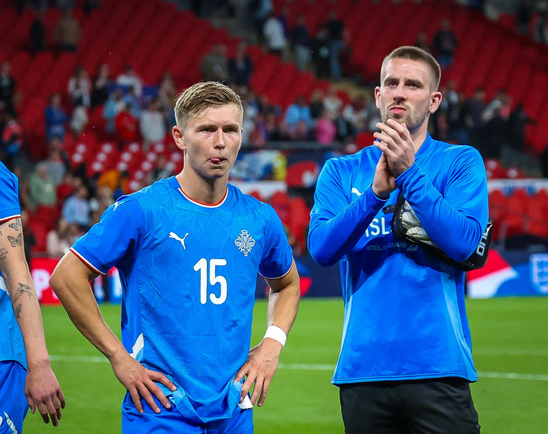 Eftir sigur á Englandi á Wembley.