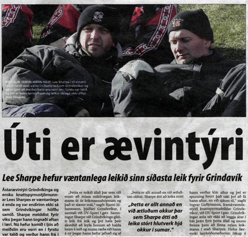 Grein í Fréttablaðinu eftir að Sharpe yfirgaf Grindvíkinga.