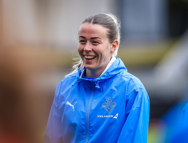 Sandra í góðum gír á æfingunni.