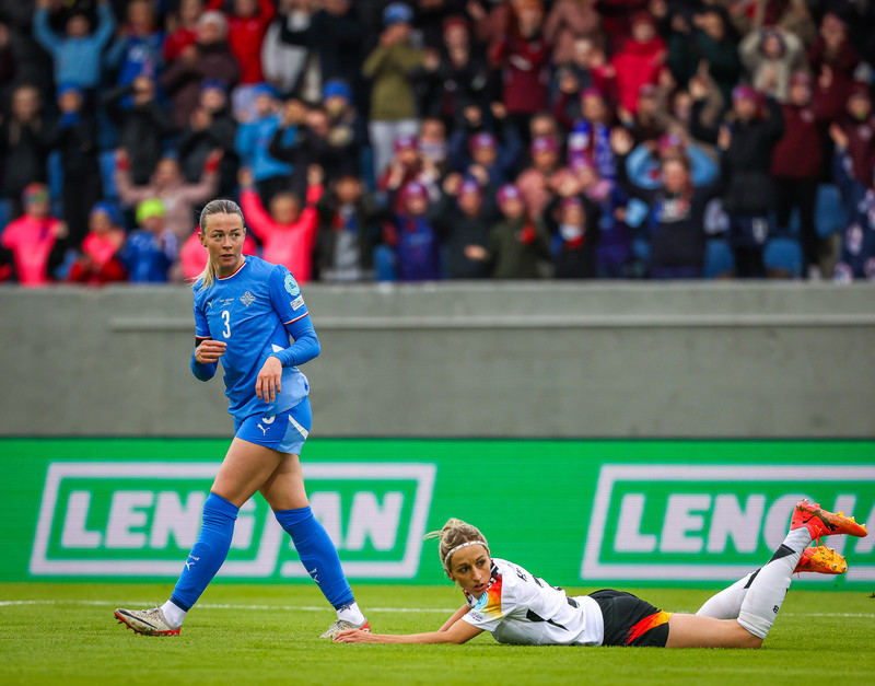 Sandra María í leik með landsliðinu.