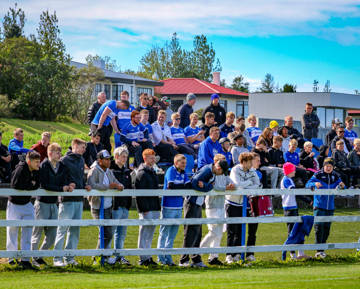 Stemning í stúkunni.