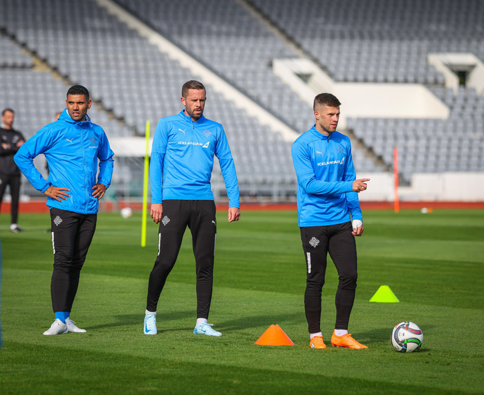 Guðlaugur Victor Pálsson, Gylfi og Jóhann Berg.