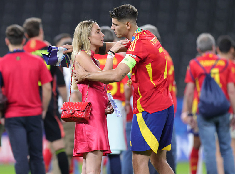 Campello og Morata eftir úrslitaleikinn í sumar.