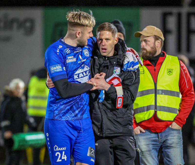 Jökull Andrésson og Magnús Már Einarsson, þjálfari Aftureldingar.