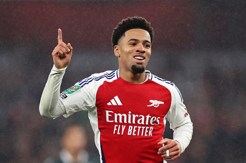 Hinn 17 ára gamli Ethan Nwaneri skoraði fyrir Arsenal