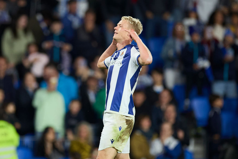 Orri fagnar marki með Real Sociedad.