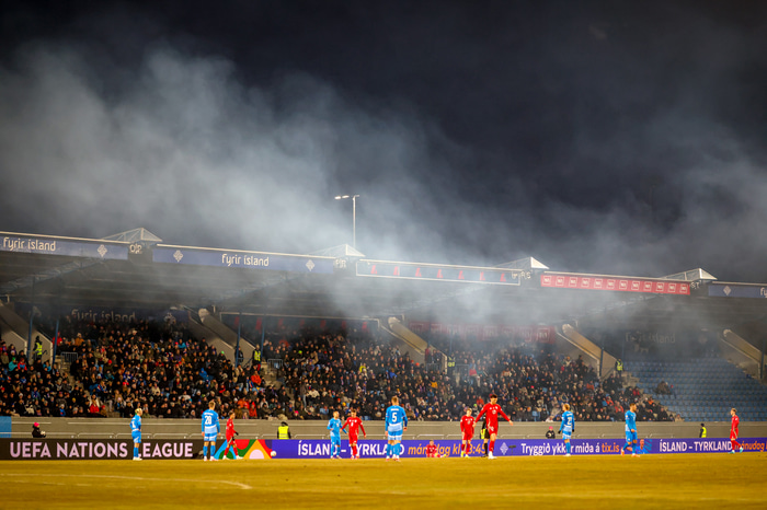 Frá leik Íslands og Wales síðasta föstudag.