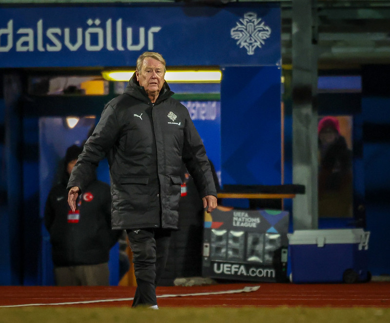 Hareide á Laugardalsvelli.
