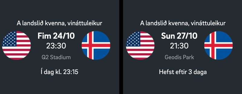 A landslið kvenna gegn Bandaríkjunum í beinni gegnum Sjónvarp Símans