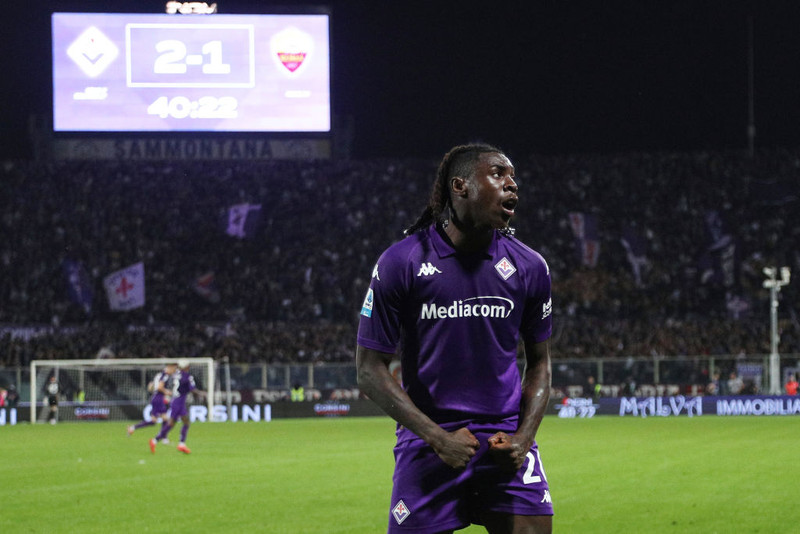 Moise Kean skoraði tvö í sigrinum á Roma