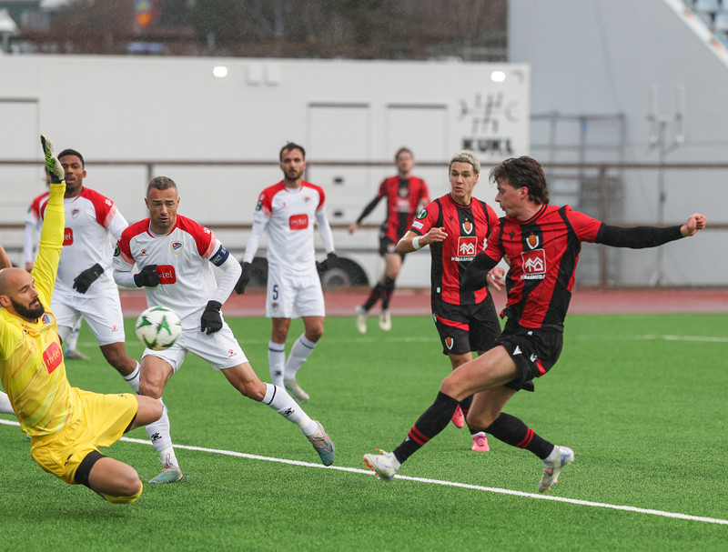 Karl Friðleifur skorar mark sitt.