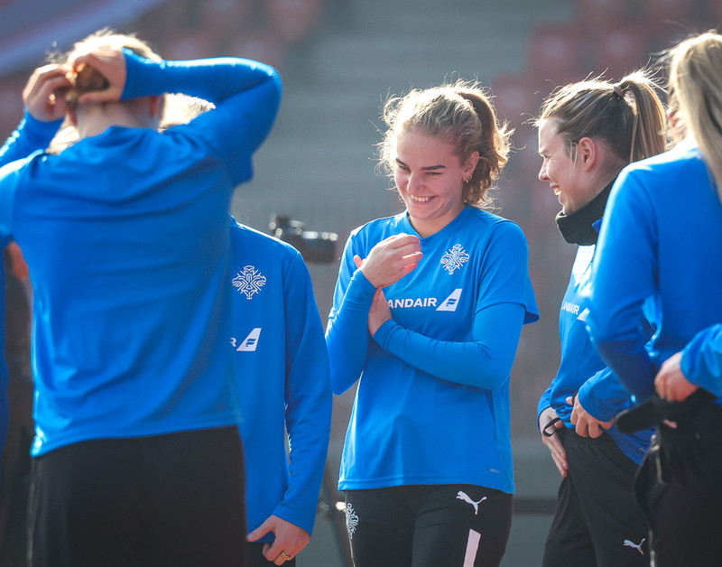 Myndaveisla frá æfingu Íslands í Sviss í gær