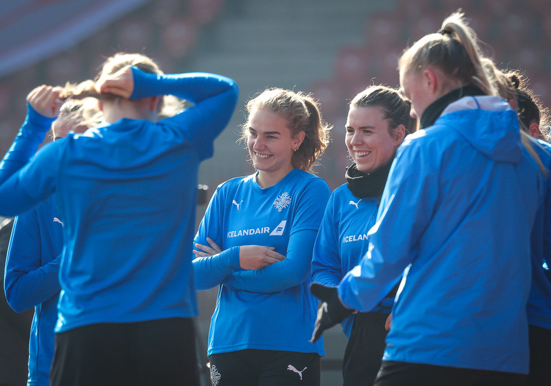 Myndaveisla frá æfingu Íslands í Sviss í gær