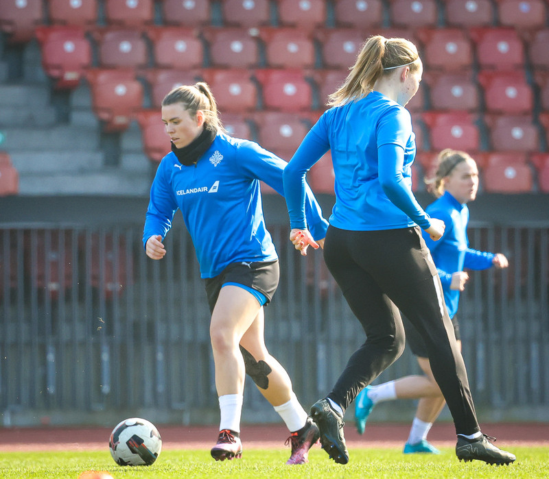 Myndaveisla frá æfingu Íslands í Sviss í gær