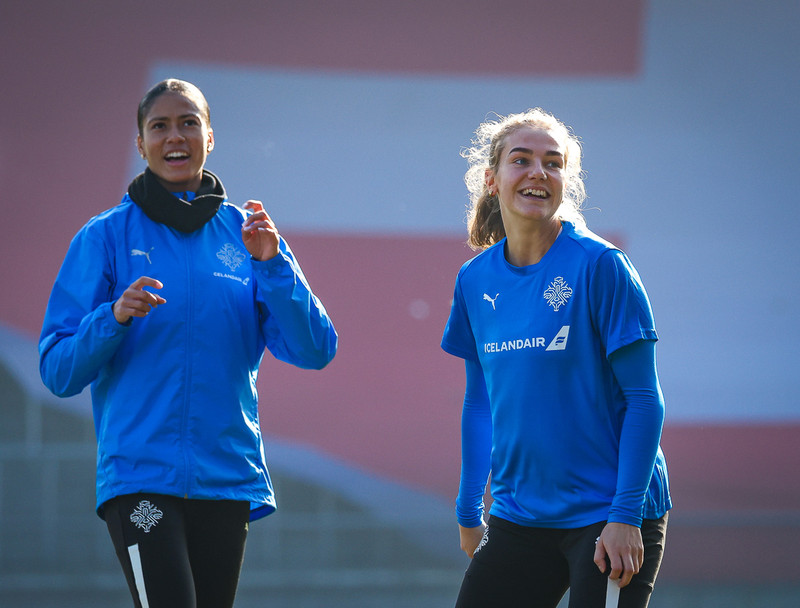 Myndaveisla frá æfingu Íslands í Sviss í gær