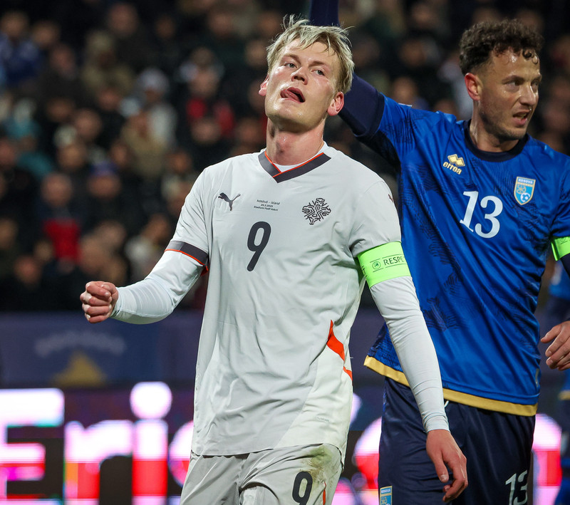 Myndaveisla frá tapinu gegn Kósovó á fimmtudaginn