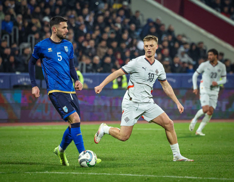 Myndaveisla frá tapinu gegn Kósovó á fimmtudaginn