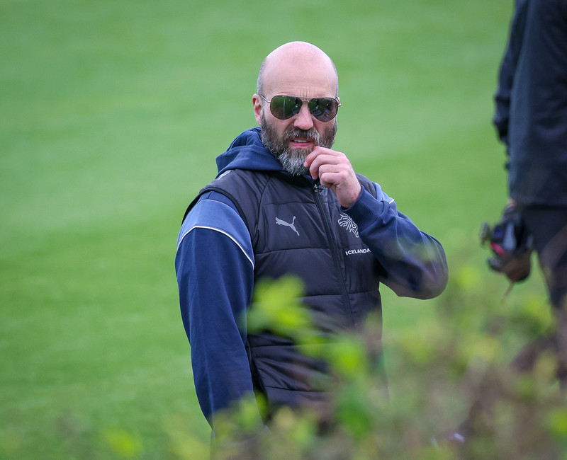 Jói Berg mætti á æfingu - margir á táslunum
