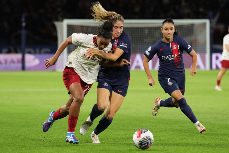 Geyse í leik með Manchester United gegn Paris Saint-Germain í Meistaradeild Evrópu.