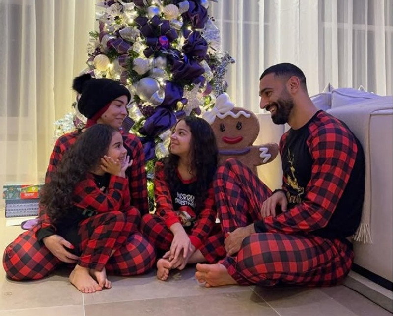 Mo Salah með fjölskyldu sinni.