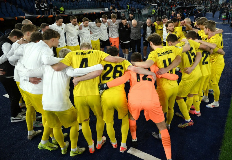 Leikmenn voru kátir eftir að hafa slegið Lazio úr leik.