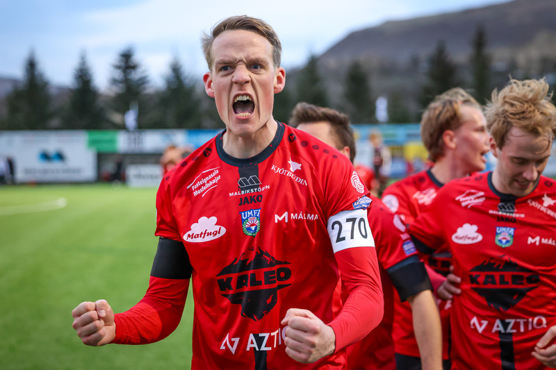 Myndir: Mikil gleði í Mosó þegar fyrsti sigurinn í efstu deild kom