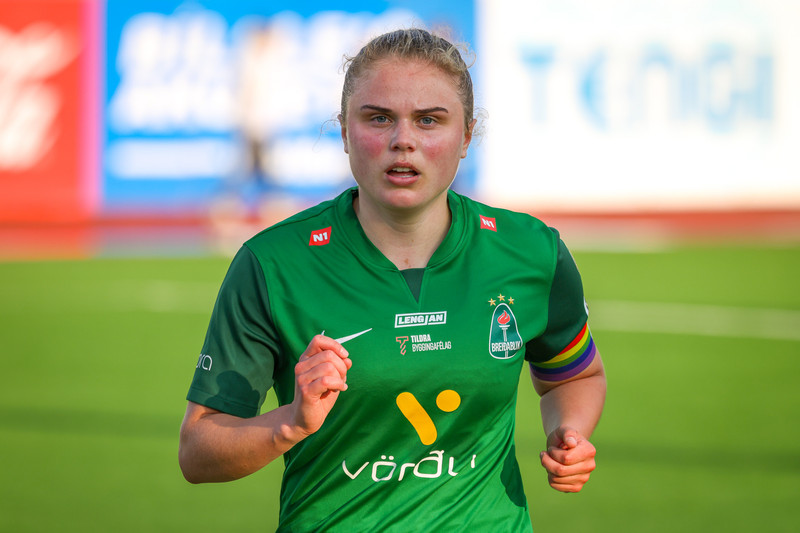 Agla María í leik með Breiðabliki.