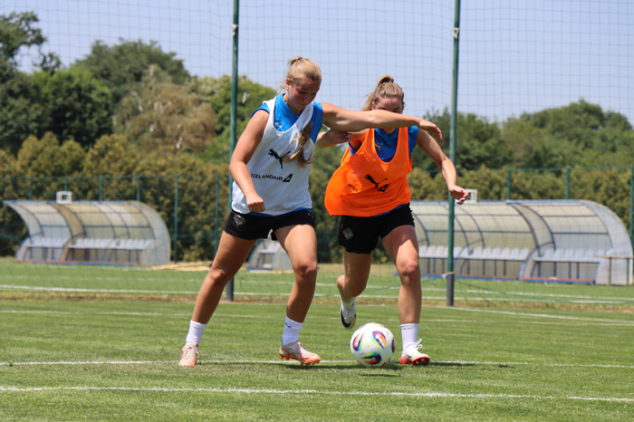 Alexandra á æfingu í Serbíu.