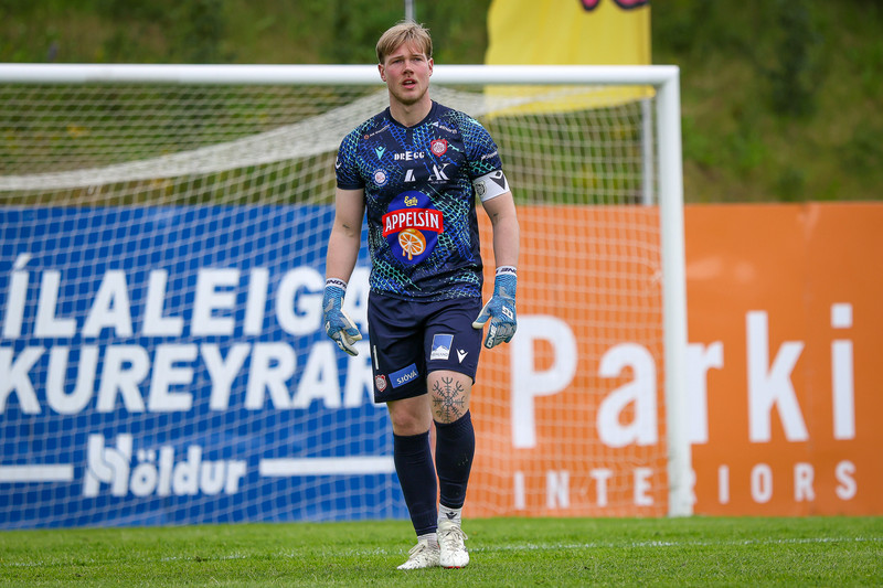Aron Birkir, markvörður Þórs, var í skýjunum með árangur Þórs.