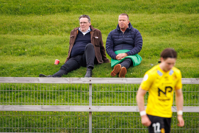 Flosi í brekkunni á Akranesi í gær.