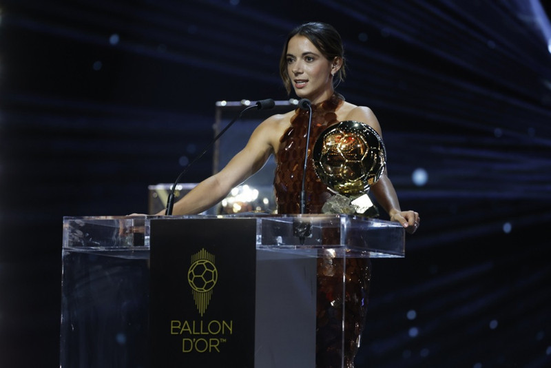 Aitana Bonmatí vann gullboltann í fyrra.