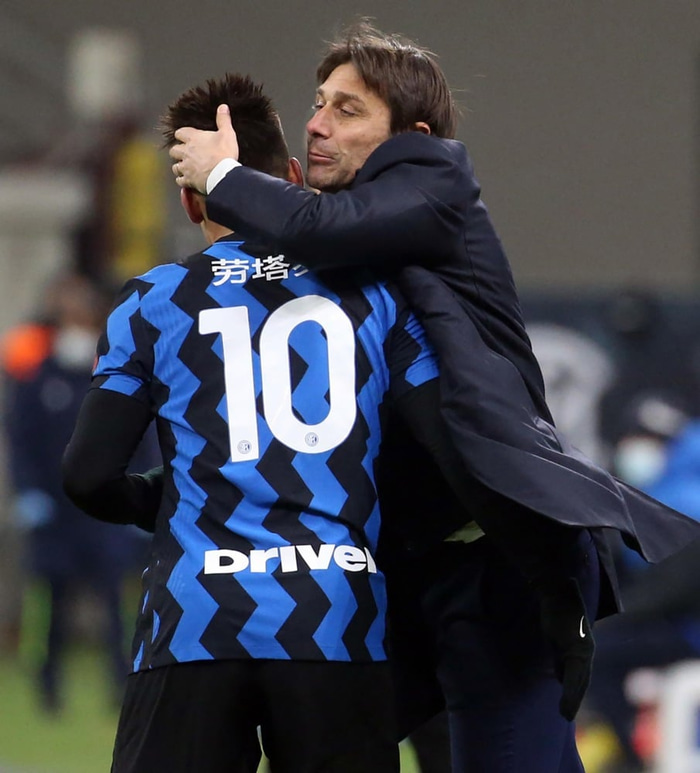 Antonio Conte og Lautaro Martínez