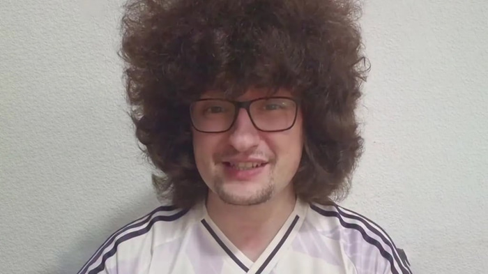 Frank Illett, hinn hárprúði stuðningsmaður Manchester United.