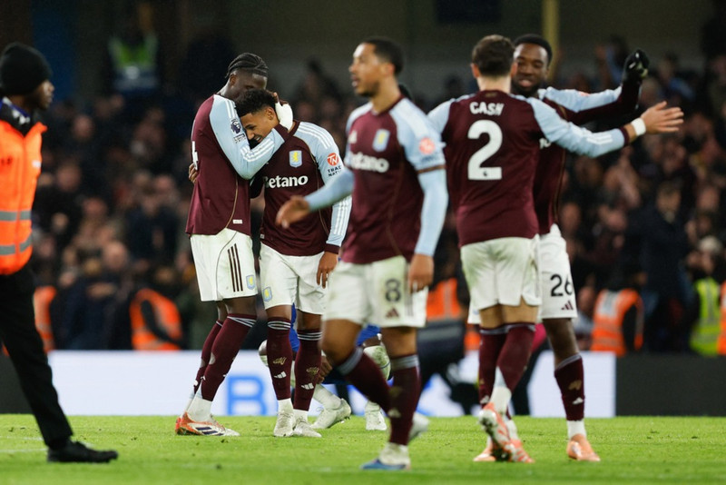 Aston Villa tók stigin þrjú.