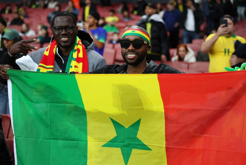 Stuðningsmenn Senegal eru hressir.