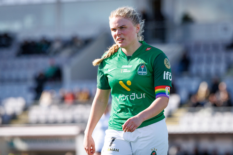 Fyrirliðinn Agla María Albertsdóttir er ánægð með ungu kynslóðina